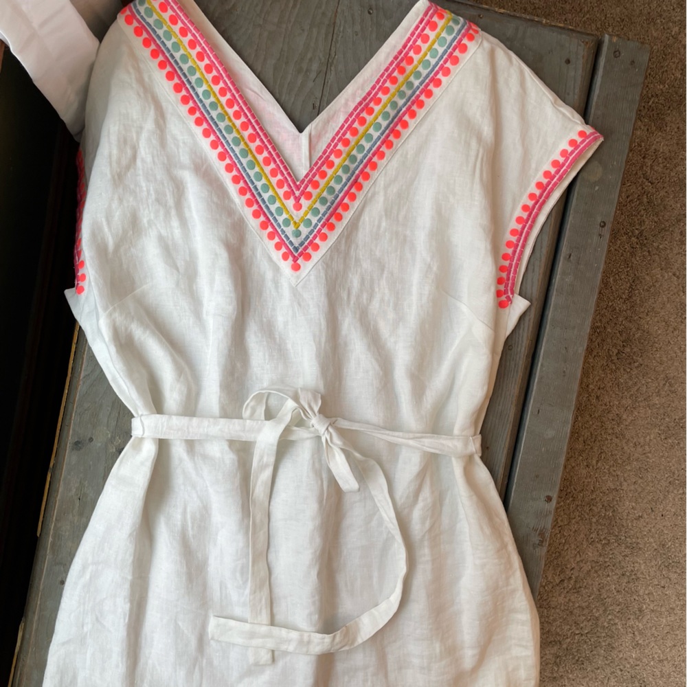 Boden white linen dress | size 10L